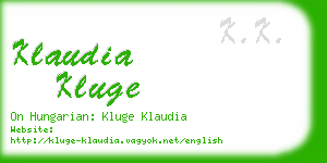 klaudia kluge business card